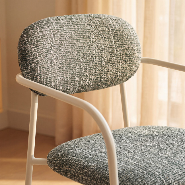 Anatole - Lot de 2 fauteuils de table en tissu pieds métal