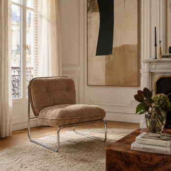 Basil - Fauteuil en tissu pieds chrome