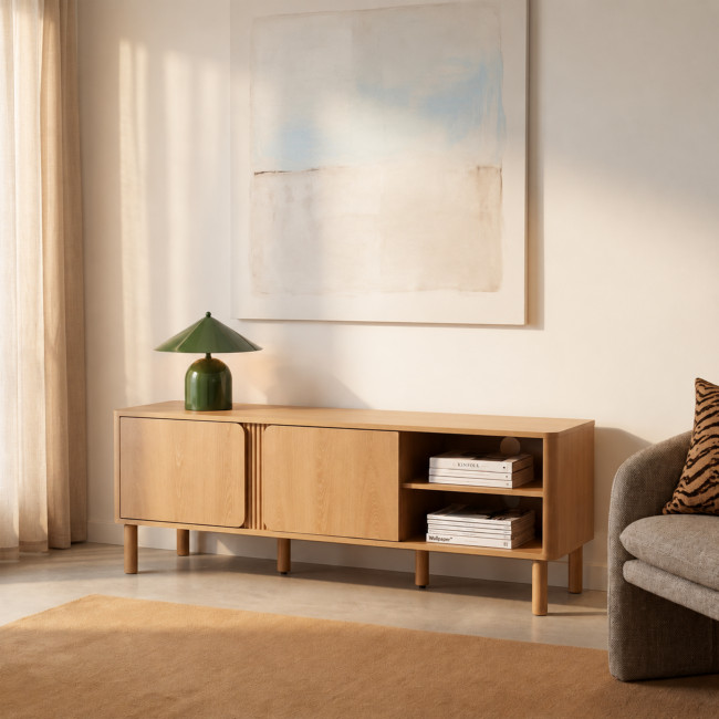 Noa - Meuble TV 2 portes en bois L140cm