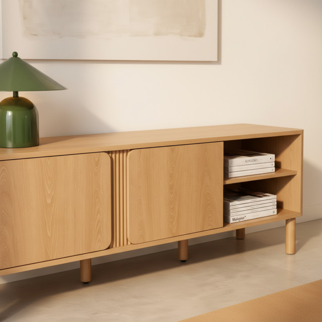Noa - Meuble TV 2 portes en bois L140cm