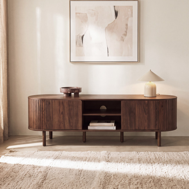 Alma - Meuble TV 2 portes en bois L160cm