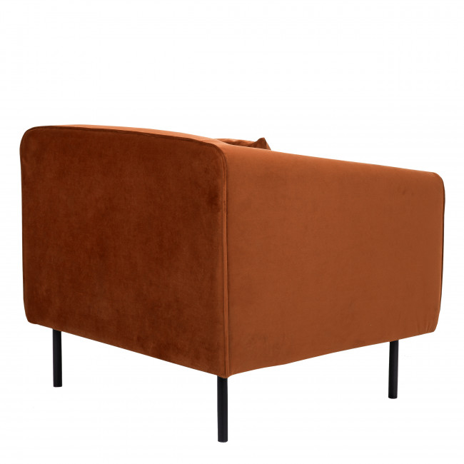 Winsen - Fauteuil en velours pieds droits en métal