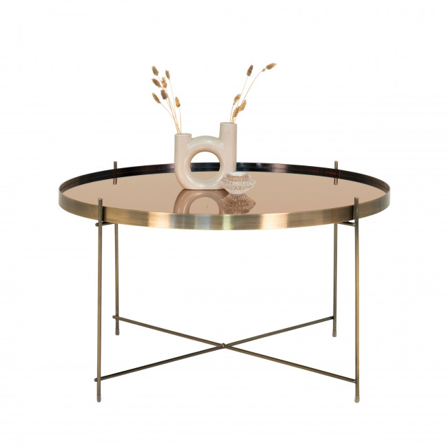 Venezia – Table basse en verre et métal ø70xh40 cm