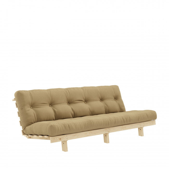 Lean – Canapé convertible en bois naturel et tissu