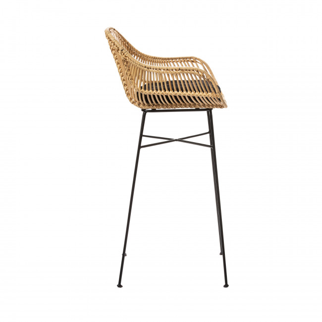 Nunuhai - Lot de 2 tabourets de bar en rotin 76cm