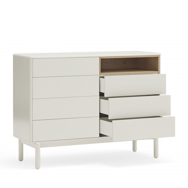 Corvo - Commode 7 tiroirs 1 niche en bois L120xH90cm